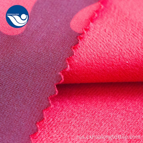 Bercetak Coral Fleece Brush Velvet Fabric Untuk Upholsteri